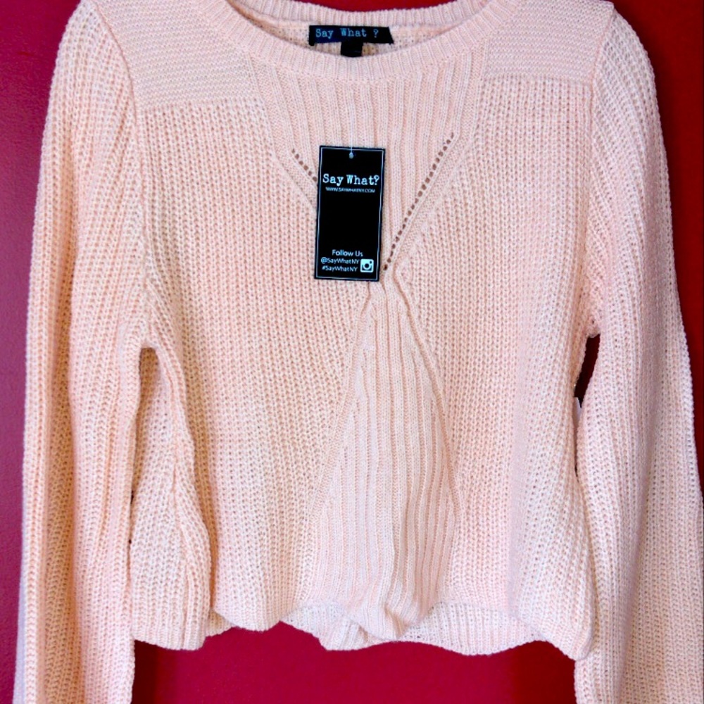 Coral pink crop sweater